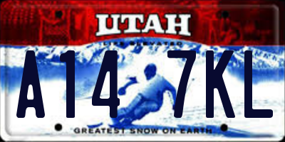 UT license plate A147KL