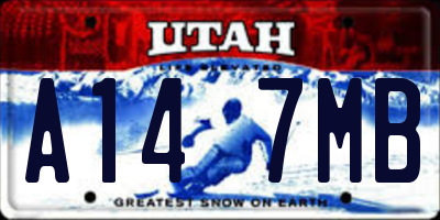 UT license plate A147MB