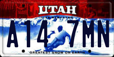 UT license plate A147MN