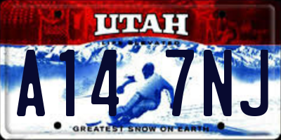 UT license plate A147NJ