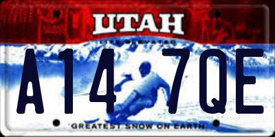 UT license plate A147QE