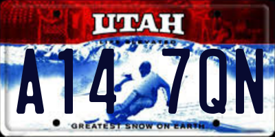 UT license plate A147QN