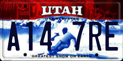 UT license plate A147RE