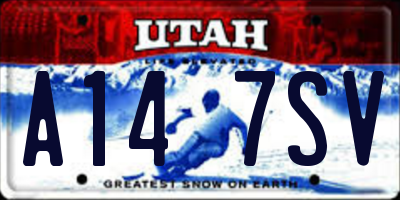 UT license plate A147SV