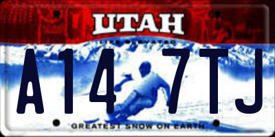 UT license plate A147TJ