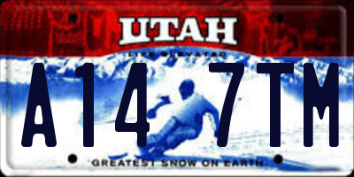 UT license plate A147TM