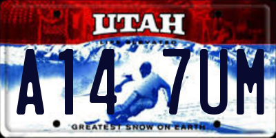 UT license plate A147UM