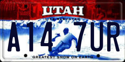 UT license plate A147UR