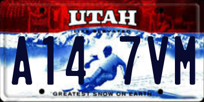 UT license plate A147VM