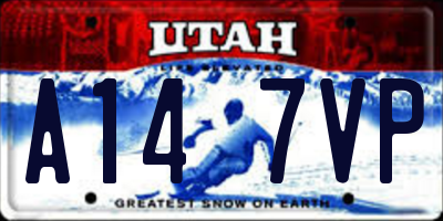 UT license plate A147VP