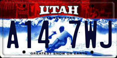 UT license plate A147WJ