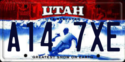 UT license plate A147XE