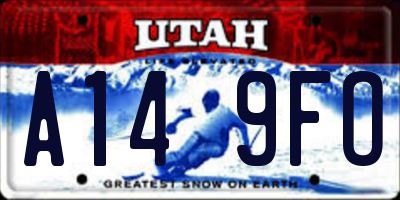 UT license plate A149FO