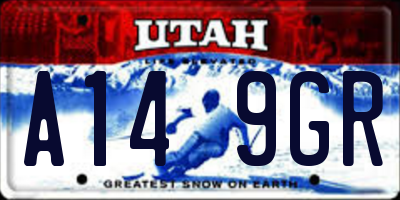 UT license plate A149GR