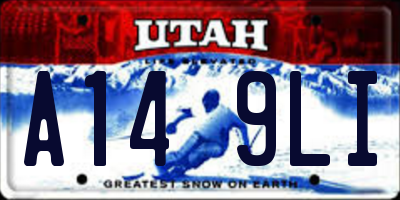UT license plate A149LI