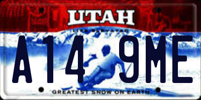 UT license plate A149ME