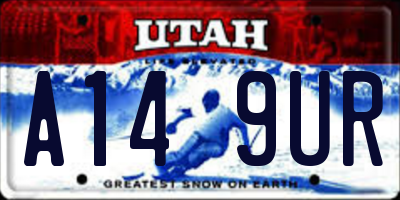 UT license plate A149UR