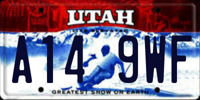 UT license plate A149WF