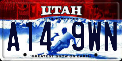 UT license plate A149WN