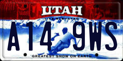 UT license plate A149WS