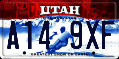 UT license plate A149XF
