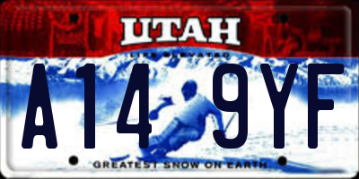 UT license plate A149YF
