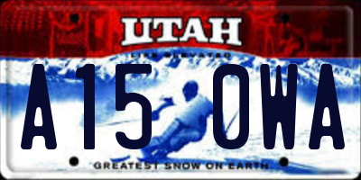 UT license plate A150WA