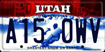 UT license plate A150WV