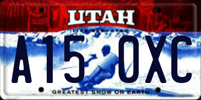 UT license plate A150XC