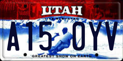 UT license plate A150YV