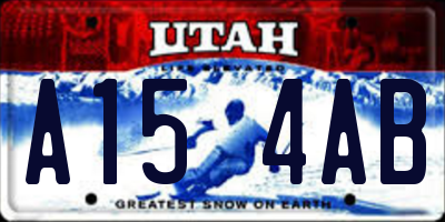 UT license plate A154AB