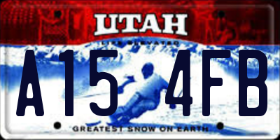 UT license plate A154FB