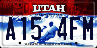 UT license plate A154FM