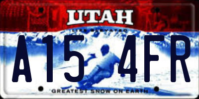 UT license plate A154FR