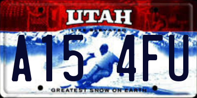 UT license plate A154FU