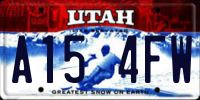 UT license plate A154FW