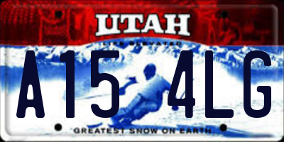 UT license plate A154LG