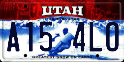UT license plate A154LO
