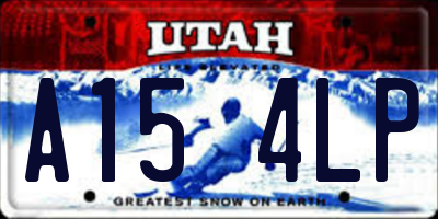 UT license plate A154LP