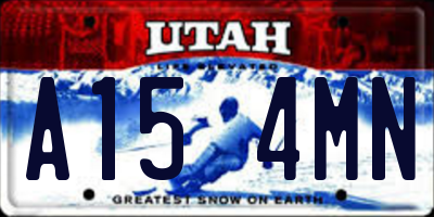 UT license plate A154MN
