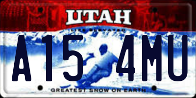 UT license plate A154MU