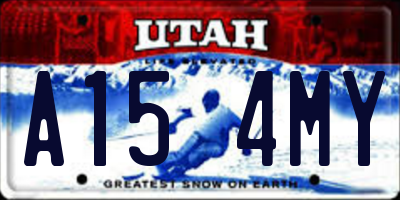 UT license plate A154MY