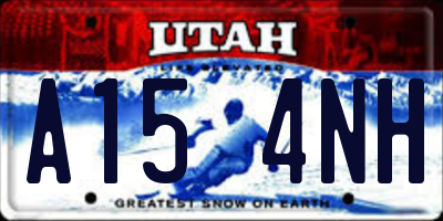 UT license plate A154NH