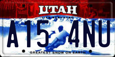 UT license plate A154NU