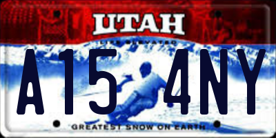 UT license plate A154NY