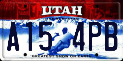 UT license plate A154PB