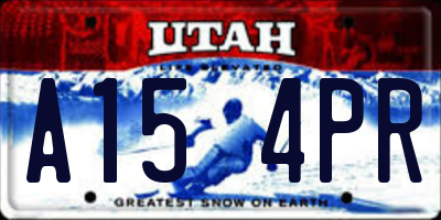 UT license plate A154PR