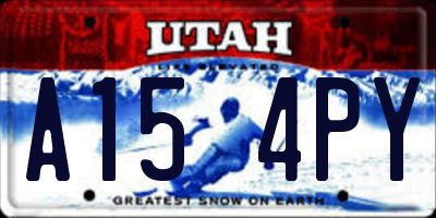 UT license plate A154PY
