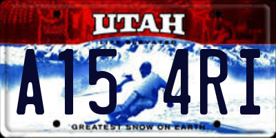 UT license plate A154RI