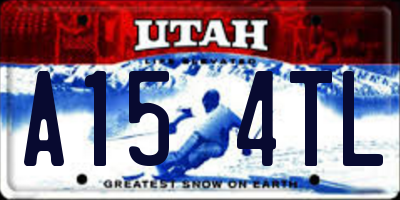 UT license plate A154TL